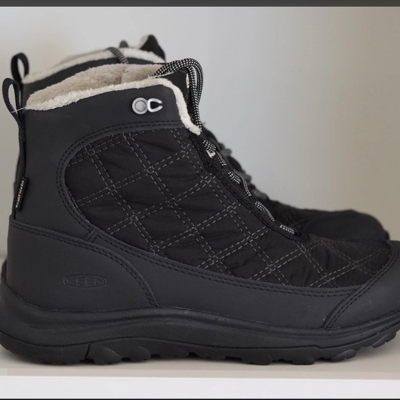 KEEN Terradora 2 Wintry Waterproof Snow Boot Black Womens 7 Faux Fur - Picture 1 of 6